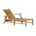 Summer Classics Croquet 66.5" Long Reclining Single Chaise w/ Cushions Wood/Solid Wood in Brown/White | 37 H x 29.5 W x 66.5 D in | Outdoor Furniture | Wayfair