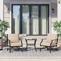 Red Barrel Studio® Metal 2 - Person Seating Group w/ Cushions Metal in Brown | Outdoor Furniture | Wayfair 0BEF471451E34187BEEF810ACEF29642