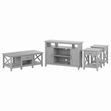 Bush Furniture Key West Tall TV Stand for 55 Inch TV with Coffee Table and End Tables in Cape Cod Gray - Bush Furniture KWS071CG
