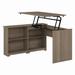 Bush Furniture Cabot 52W 3 Position Sit to Stand Corner Desk with Shelves in Ash Gray - Bush Furniture WC31216
