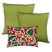 Maui Tropical Forest Indoor/Outdoor, Zippered Pillow Cover with Insert, Set of 2 Large & 1 Lumbar, White, Kiwi, Turquoise