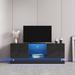 Modern Stylish Functional TV Stand with Color Changing LED Lights, Universal Entertainment Center