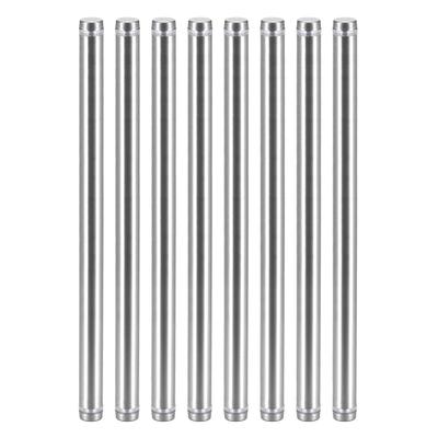 Glass Standoff Double Head Stainless Steel Standoff Holder 12mm x 204mm 8 Pcs - Silver Tone