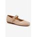 Wide Width Women's Sugar Mary Jane Flat by Trotters in Nude (Size 8 1/2 W)