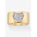 Women's Yellow Gold Plated Genuine Diamond Ring (1/10 Cttw) (Hi Color, I3-I4 Clarity) by PalmBeach Jewelry in Diamond (Size 10)
