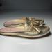 Kate Spade Shoes | Kate Spade New York Gold Tone Slip-On Flat Mules Size 7.5 | Color: Gold | Size: 7.5