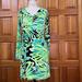 Lilly Pulitzer Dresses | Lilly Pulitzer 3/4 Sleeve Belted Shift Dress. | Color: Black/Green | Size: Xs