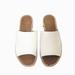 Anthropologie Shoes | Antropologie Maypol Espadrille Slip-On White Leather Sandals Size 38 | Color: Tan/White | Size: 38