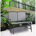 Bellini Home and Garden Outdoor Gliding Metal Bench in Black/Brown | 37 H x 41.3 W x 27 D in | Wayfair V8402BRA255