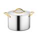 NutriChef 8 qt. Non-Stick Stainless Steel Stock Pot w/ Lid Non Stick/Stainless Steel in Gray | 8.7 H x 10.12 W in | Wayfair ACNCSTS16POT8Q