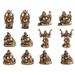 Bungalow Rose 12 Piece Valez Miniature Maitreya Buddha in Different Poses Feng Shui Statue Decoration Figurine Set Resin in Brown/Gray | Wayfair