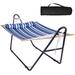 Arlmont & Co. Jeffcott Double Spreader Bar Hammock w/ Stand Polyester in Blue | 46.9 H x 55.1 W x 146 D in | Wayfair