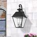 Lark Manor™ Pineville 4-Light Outdoor Wall Lantern Brass/Glass/Metal in Black | 27.5 H x 15 W x 15.75 D in | Wayfair