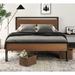 17 Stories Queen Platform Bed Metal in Brown | 84 H x 63 W x 39 D in | Wayfair EF25381BCC13452AA3B24451DD9A88E2