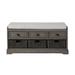 Red Barrel Studio® Drawers & Shelf Solid Wood Storage Bench Linen/Wood in Brown/White | 20.28 H x 44.1 W x 13.4 D in | Wayfair