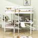 Harriet Bee Twin Size Convertible Loft Bed w/ Built-In Desk & Shelves in White | 72 H x 41 W x 76 D in | Wayfair E31198F05DBD4CC584836F7E0F99370A