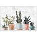 Dakota Fields "Succulent Pastel Pots" Floater Framed Print On Canvas in Blue/Brown/Green | 16 H x 24 W x 1.5 D in | Wayfair