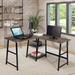 Inbox Zero Helon L-Shape Desk Wood/Metal in Black | 29.5 H x 47.2 W x 47.2 D in | Wayfair 0F55D195CD654C68B0DDBA1E271B84F2