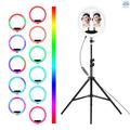 YI LIGHTING LED 10" RGB Selfie Ring Light w/ 63" Tripod Stand Dimmable Metal | 63 H x 10 W x 2 D in | Wayfair 10INCH-RING-63