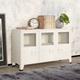 Buffet industriel Blanc 105x35x62 cm M�tal et verre - Vidaxl