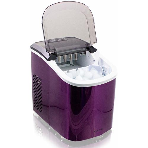 Eiswürfelmaschine Edelstahl Eiswürfelbereiter Eiswürfel Ice Maker Eis Maschine Icemaker (Lila)