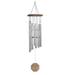 Q-Max 35" Long Traditional Silver Wood Round Top Wind Chime Garden Patio Decoration