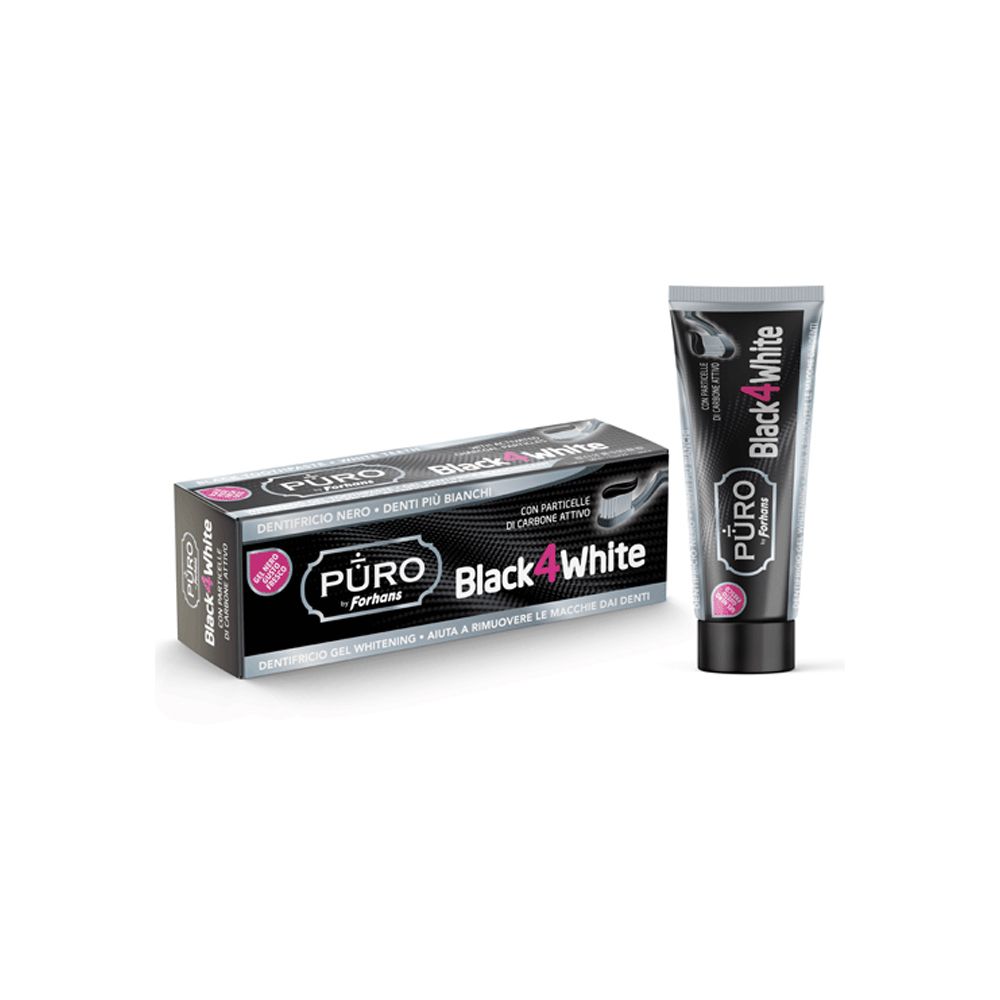 Forhans Black4white Dentifricio Gel Puro 75 ml dentale