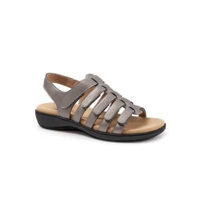 Wide Width Women's Tiki Sandal by Trotters in Pewter Metallic (Size 8 1/2 W)