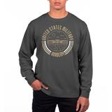 Men's Uscape Apparel Black Army Knights Pigment Dyed Fleece Crew Neck Sweatshirt