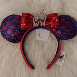 Disney Accessories | Firm! Nwt 2021 Disney Parks Disney Run Marathon Minnie Mouse Ear Headband | Color: Blue/Red | Size: Os