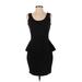 Bobi Casual Dress - Party Scoop Neck Sleeveless: Black Print Dresses - Women's Size Small