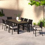 Wade Logan® Anushri 9Pc Sunbrella Outdoor Dining Set Wood in Brown | 42 W x 88 D in | Wayfair A08B30D551D24BA197A1A0877B066373