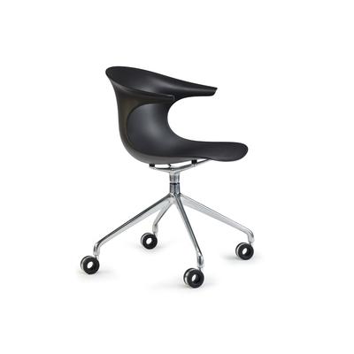 infiniti »LOOP MONO« Swivel mit Rollen Designer-Stuhl 31 schwarz matt lackiert / IS514 Sand Image