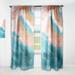 Designart 'Turquoise And Pink Marble Waves II' Modern Curtain Panels