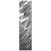 Helena Martin 'Silver Zig Zag Clock' 6in x 24in Contemporary Wall Clock on Natural Aluminum