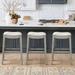 Julien Bar & Counter Stool - Bar Height (29-1/2"H Seat), Gray Wash, Bonded Leather, Gray Wash/Marbled Pebble/Bar Height - Grandin Road