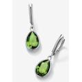 Women's Sterling Silver Drop Earrings Pear Cut Simulated Birthstones by PalmBeach Jewelry in August