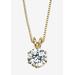 Women's Gold over Sterling Silver Cubic Zirconia Solitaire Pendant by PalmBeach Jewelry in Gold
