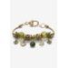 Women's Goldtone Antiqued Birthstone Bracelet (13mm), Round Crystal 8 inch Adjustable by PalmBeach Jewelry in August