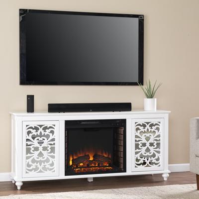Maldina Electric Fireplace W Media Storage by SEI Furniture in White