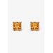 Women's Sterling Silver Stud Princess Cut Simulated Birthstone Stud Earrings by PalmBeach Jewelry in November