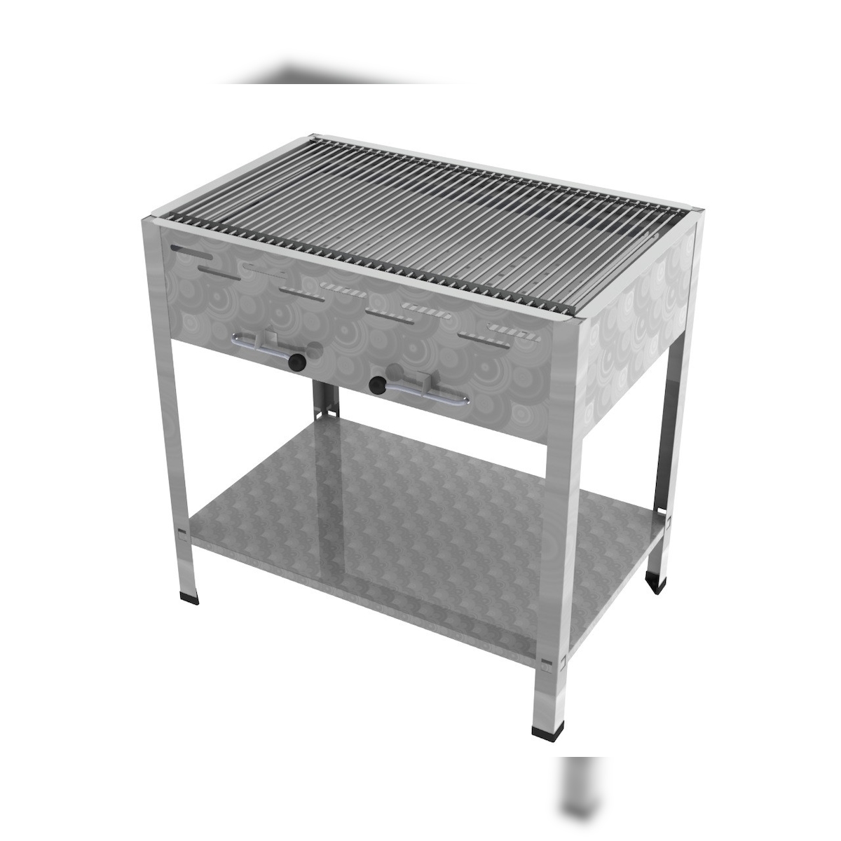 ChattenGlut Professional 4er Holzkohle Bräter Standgerät Grill mit Einzelne Edelstahlstäbe als Rost 810X530x800mm Image