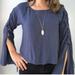 Anthropologie Tops | Anthropologie Cloth And Stone Long Flare Sleeves - Large | Color: Blue/Purple | Size: L