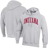 Men's Champion Heathered Gray Indiana Hoosiers Big & Tall Reverse Weave Fleece Pullover Hoodie Sweatshirt