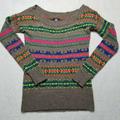 American Eagle Outfitters Sweaters | America Eagle Outfitter Womens Sweater Size Small Scoop Neck Striped Multicolor | Color: Gray/Green | Size: S