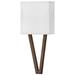 Vector 18 1/2" High Brown with Off-White Shade Wall Sconce