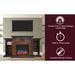 Sanoma 72 In. Electric Fireplace in Walnut with Built-in Bookshelves and a Multi-Color LED Flame Display - Cambridge CAM7233-1WALLED