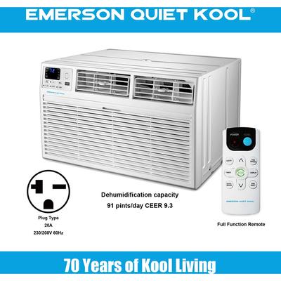 230V 14,000 BTU Through-the-Wall Air Conditioner with Remote Control - Emerson Quiet Kool EATC14RD2T