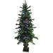 Indoor 5-Ft. Green Fiber Optic Prelit Christmas Tree in Decorative Pot with Festive LED Fairy Lights Effect - Fraser Hill Farm FFFTFOPT050-6GR