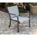 "Foxhill 3-Piece Commercial-Grade Patio Seating Set with 2 Sling Lounge Chairs and a 22"" Square Slat-Top Side Table - Hanover FOXHILL3PC-GRY"